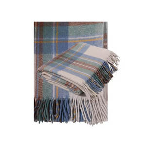 Manta de lana azul silenciada Stewart suave de diseño de lujo de venta directa de fábrica - Product Image 4