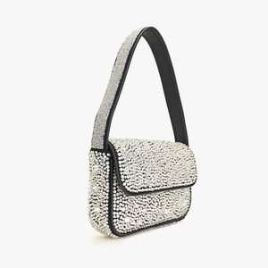 Pochette perlée faite à la main pour femmes, motif géométrique à carreaux, sac à main de soirée, sac à main personnalisé pour mariage ou événement - Product Image 1