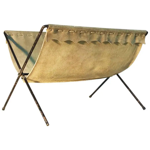 Classic Design Metal Newspaper Rack Sturdy Magazine Rack <b>Black</b> <b>Frame</b> Magazine and Paper Storage Leather Magazine Holder - Product Image 2