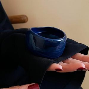 กำไลอะคริลิคหนาและหนาทำจากเรซินสีสันสดใสแบบชิ้นใหญ่ไม่เรียบ - Product Image 3