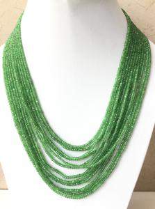 Collier de perles facettées en tsavorite, pierre précieuse naturelle, perles de tsavorite pour la fabrication de bijoux fins, collier de perles de pierres précieuses - Product Image 2