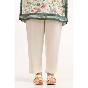 Pantalones Casuales de Cintura Alta para Mujer, Color Beige, Tela Cambray, Transpirables, Corte Recto, Talla 3XL, con Detalles Arrugados, para la Oficina - Product Image 1