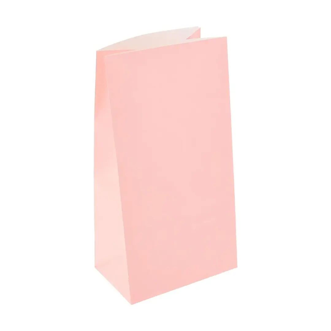 Pink Promotional SOS Custom ized Papiertüte Verpackung Kein Griff für Give aways Souvenir Party begünstigt wieder verwendbares faltbares Papier