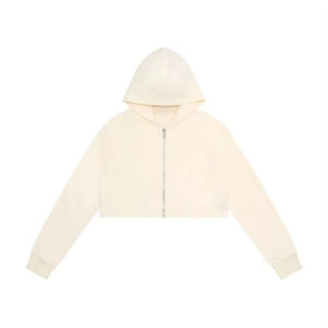 Nouvel Arrivage – Sweat à Capuche Court 100 % Coton de Haute Qualité pour Femme, Manches Longues, Style Décontracté Streetwear Hiver 2026 – Modèle Avant - Product Image 2