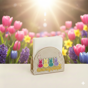 Porta Servilletas Decorativo Minimalista con Cuentas, Diseño de Conejitos, Hecho a Mano, para Pascua, con Motivo de Conejo de Lentejuelas, Estilo Primaveral - Product Image 2