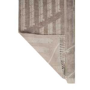 Alfombras Khidki Beige y Marrón con Patrón Geométrico, Tejidas a Mano con Lana y Seda de Bambú, 10 mm de Grosor, para el Hogar, Pasillo, Dormitorio-LRB-1818 - Product Image 5