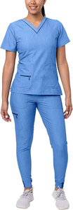 Vente en gros d'uniformes hospitaliers Scrubs médicaux Infirmière Scrubs à manches courtes Costume Femmes Ensembles uniformes - Product Image 6