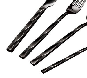 High Quality Metal Black <b>Spoon</b> Knife Fork Cutlery Set In Wholesale Price With Customization - Product Image 3