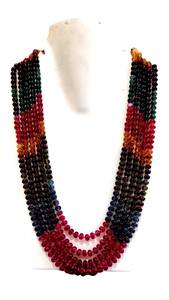 Cuarzo Natural Multicolor 6mm Rondelle cuentas lisas en capas 18 a 20 pulgadas collar precio al por mayor - Product Image 4