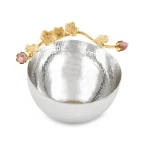 Diseño de rama de olivo, cuenco para servir alimentos de Metal plateado, cuenco decorativo hecho a mano para servir frutas para uso en ocasiones especiales - Product Image 4