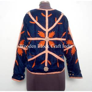 Suzani <b>Velvet</b> Handmade Embroidery Jacket and <b>Coat</b> Boho Short <b>Coat</b> Jacket For Women Bohomain Vintage Style Colorful Suzani Jacket - Product Image 5