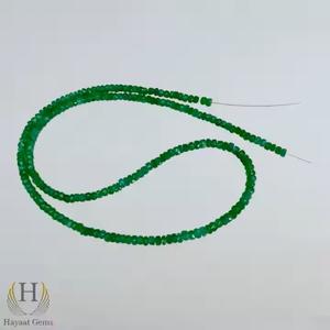 Émeraude verte naturelle à facettes perles de pierres précieuses zambiennes cordes lâche Nature cristal fabrication de bijoux cadeaux - Product Image 1