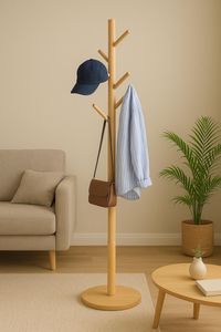 Mueble de Madera y Hierro para Sala de Estar, Moderno y Multifuncional, Perchero para Sombreros y Abrigos, Plegable, Resistente, de Pie - Product Image 2
