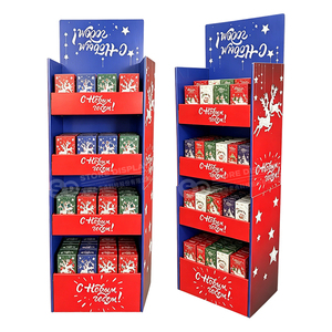 Custom Pop-up Floor Cardboard <b>Display</b> Stand Foldable Flooring Carton <b>Display</b> <b>Rack</b> Corrugated <b>Display</b> Shelf for Christmas - Product Image 2