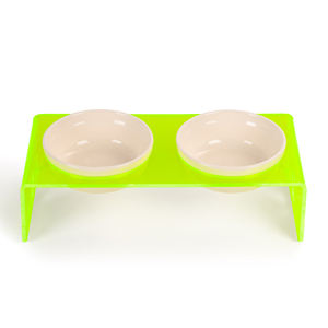 Double Bowl Acrylic Waterproof Portable Pet Feeding Station Large Capacity <b>Ceramic</b> Dishes Clear Modern Design for Cat <b>Dog</b> - Product Image 1