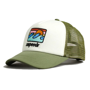 Gorra de camionero de espuma de alta calidad al por mayor con logotipo personalizado gorra deportiva suave de perfil medio trasero de malla blanca/Oliva gorra deportiva para hombre - Product Image 1