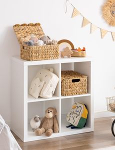 Panier en osier tissé à la main avec couvercle et bord festonné, panier de rangement tissé décoratif avec poignées intégrées pour la cuisine - Product Image 6