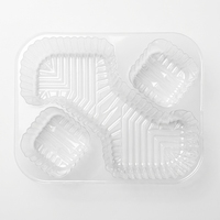 Barquette jetable personnalisée en plastique pour frites, 4 compartiments, qualité alimentaire, pour emporter, collation, poulet frit