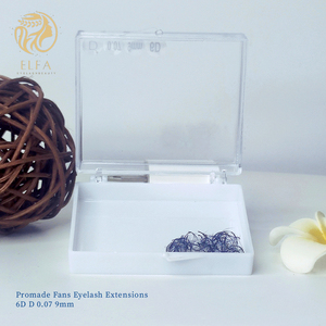 Extensiones de Pestañas Cruzadas Largas y Gruesas Hechas a Mano ELFA 3D 0.07mm B/C/CC/D/L/M, Fibra PBT Coreana, Naturales y Suaves - Product Image 1