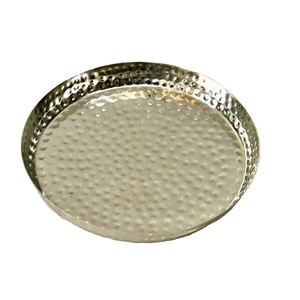 Plateau de service rond en Nickel, plateau de salle de bain, évier, organisateur de vanité, cosmétiques, bijoux, organisateur de serviette - Product Image 1