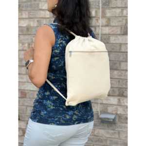 Sac à dos de sport beige pour athlète, sacs américains, fermeture à cordon, sac de sport en polyester Oxford, doublure imperméable, motif élégant, poignée - Product Image 6