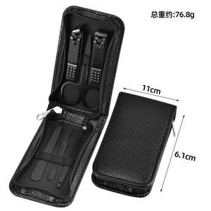 Offre Spéciale de haute qualité 6 pièces manucure pédicure ensemble Logo personnalisable en acier inoxydable coupe-ongles coupe-sourcils fermeture éclair pliante - Product Image 4