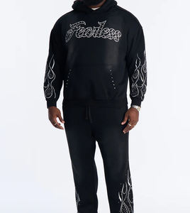 Sudadera con Capucha Extra Grande, Cómoda, Gruesa, con Bolsillo Tipo Canguro, Hombros Caídos, Sudadera con Capucha de Algodón Estampada Personalizada Premium - Product Image 3