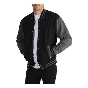 High Quality Custom Winter Men's Varsity Jackets Thin Canvas Material <b>Stand</b> Collar Embroidered Print Wholesale - Product Image 2