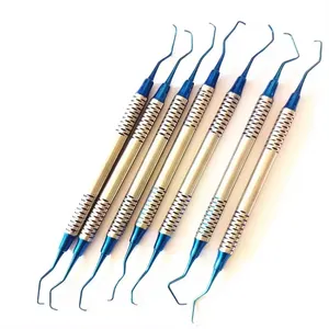 Professional 7 Pcs Dental Instrument Kit Teeth Scraper Mirror Finish Probe Scaler Tweezers Dental Set
