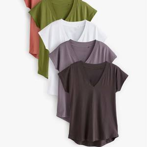 Logotipo de impresión personalizada espacios en blanco algodón moda señoras de alta calidad mujeres niñas camisetas casuales para mujeres logotipo personalizado camiseta - Product Image 3