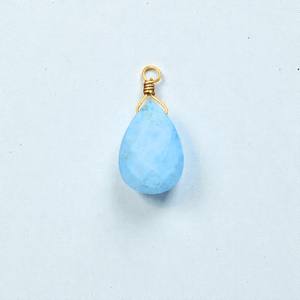 Colgante de Turquesa Natural en Forma de Lágrima, Gema Facetada, Alambre Dorado, Amuleto para Fabricación de Joyas, Componente para Collar, Venta al por Mayor - Product Image 1