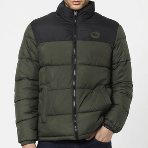 Veste matelassée pour homme en taille plus, chaude pour l'hiver, avec col montant et logo sur le devant - Service OEM, couleurs et tailles personnalisables - Product Image 1