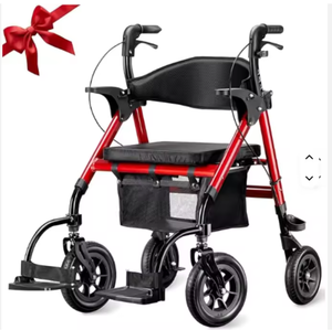 Silla de ruedas nueva, ligera y plegable, andador con ruedas, combo de silla de ruedas y andador para personas mayores con asiento. - Product Image 5