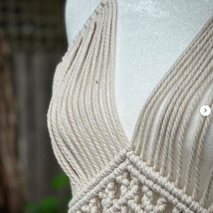 Boho algodón tejido a mano Festival ropa Bustier Crop Top mujeres macramé playa vestido - Product Image 1