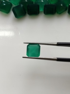 8mm Natural facetado verde ónix Asscher corte cuadrado Octágono piedra preciosa suelta para la fabricación de joyas - Product Image 4