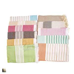 Serviette de plage en coton doux pour hammam turc bio Peshtemal personnalisé imprimé Logo Stripe Design vente en gros - Product Image 5