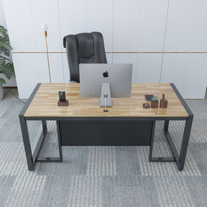 Executive Minimalist <b>Work</b> <b>Desk</b> 80x160cm Rubber Wood with T-shaped Iron Legs-BGD68044 - Product Image 3