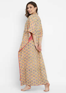 Style européen pour femmes dernière Collection caftan Maxi manches trois-quarts été tenue décontracté tissé tissu longueur de plancher longue robe - Product Image 5