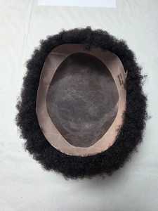 Peluca de Cabello Humano Indio 100%, Estilo Afro, con Ondas Sueltas y Profundas, Resistente al Agua, Base Mono BD - Product Image 3