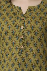 Motivos étnicos de alta calidad impresos de algodón puro Kurti elegante diseño impreso Kurti de mujer para ropa de fiesta - Product Image 6