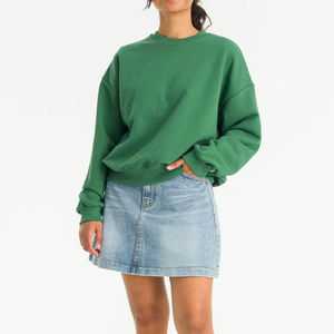 Sweat-shirt surdimensionné pour femme, col rond, en mélange polyester/coton, tricoté en molleton, personnalisable avec logo, fabrication OEM, vente en gros, pour automne/hiver - Product Image 5