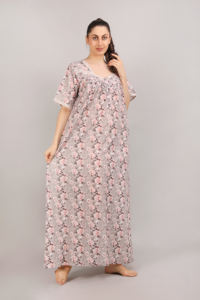 Vêtements de nuit pour femmes de qualité supérieure, en coton, ample, robe de nuit à manches courtes pour femmes, pour l'exportation depuis l'Inde - Product Image 3