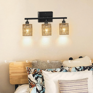 Customizable Traditional Farmhouse Handmade Paper Rattan Eco-Friendly Woven Cylindrical Lampshade <b>Cover</b> for Ceiling/<b>Floor</b> - Product Image 3