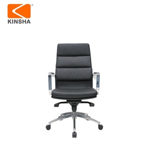 Silla de oficina de cuero con base de aluminio giratoria cómoda con respaldo alto para sala de reuniones o CEO - Product Image 2