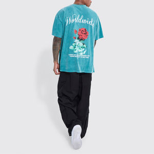 Custom Heavyweight 100% Cotton Acid Wash <b>T</b>-<b>Shirts</b> for <b>Men</b> Quick <b>Dry</b> Loose <b>Fit</b> Solid Pattern Streetwear with Silk Screen Printing - Product Image 3