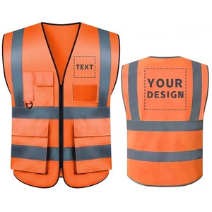 LOGO personnalisé gilet de sécurité avec poches et fermeture éclair haute visibilité construction vêtements de travail vêtements de travail - Product Image 5