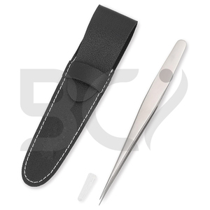 Stainless Steel Eyelash Extension Set-Precision Tweezers for Grafting With PU Leather <b>Case</b> Beauty <b>Make</b>-<b>up</b> Tools - Product Image 6