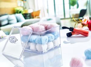 Organizador de bolas de algodón cuadrado de acrílico transparente con tapa, organizador de tocador de almacenamiento de maquillaje de plástico para Baño, Dormitorio, suministro de fábrica - Product Image 4
