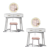 Coiffeuse de qualité supérieure au design européen avec miroir et tabouret, couleur blanche, pour chambre à coucher, fabriquée en Indonésie