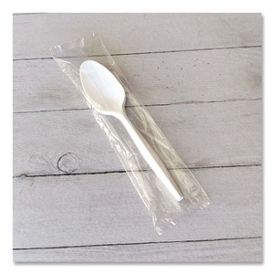 Cuillères à soupe jetables robustes Boardwalk, blanches, emballées individuellement, en polystyrène, 1000/carton - Product Image 4